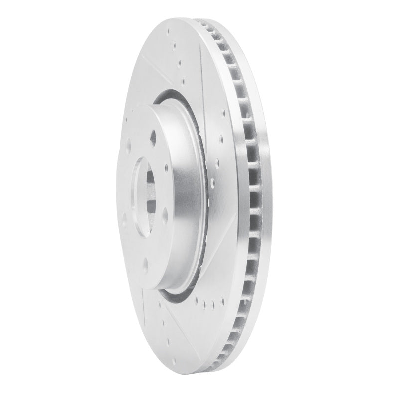 R1 16-25 Mazda 6 Front Right Drilled & Slotted Silver Brake Rotor-Brake Rotors - Slot & Drilled-Grocery Getter Performance