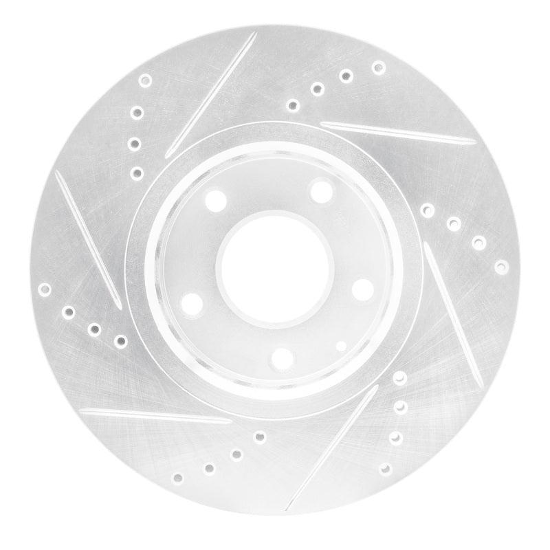 R1 16-25 Mazda 6 Front Right Drilled & Slotted Silver Brake Rotor-Brake Rotors - Slot & Drilled-Grocery Getter Performance