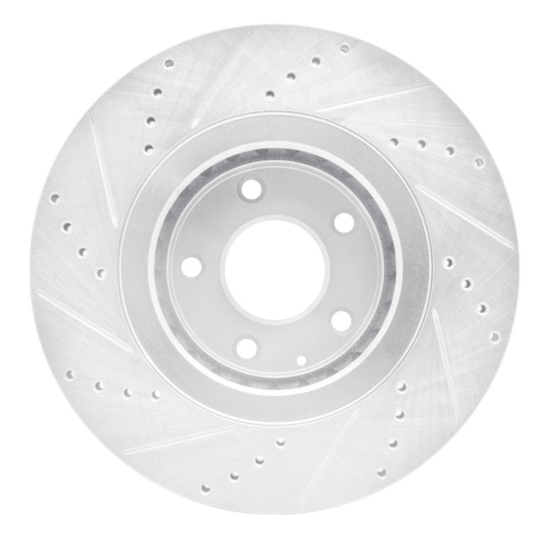 R1 16-25 Mazda 6 Front Right Drilled & Slotted Silver Brake Rotor-Brake Rotors - Slot & Drilled-Grocery Getter Performance