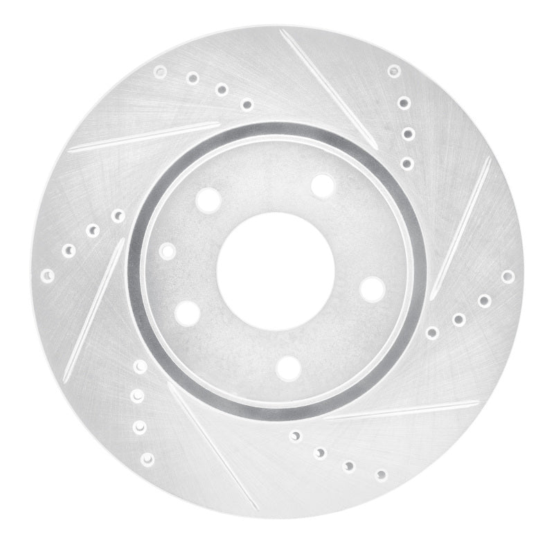 R1 16-25 Mazda 6 Front Right Drilled & Slotted Silver Brake Rotor-Brake Rotors - Slot & Drilled-Grocery Getter Performance