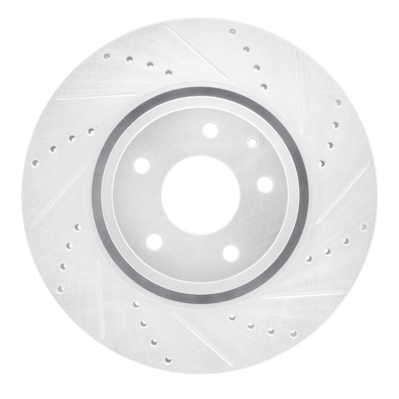 R1 16-25 Mazda 6 Front Right Drilled & Slotted Silver Brake Rotor-Brake Rotors - Slot & Drilled-Grocery Getter Performance