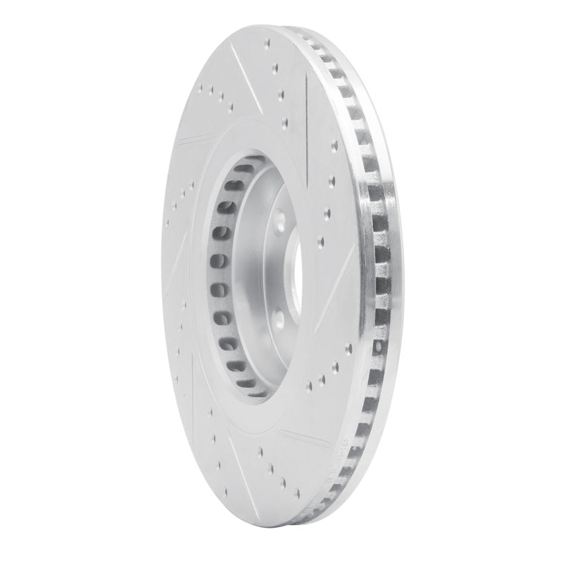 R1 16-25 Mazda CX-5 Front Left Drilled & Slotted Silver Brake Rotor-Brake Rotors - Slot & Drilled-Grocery Getter Performance