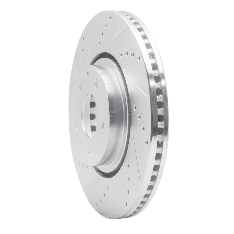 R1 16-25 Mazda CX-5 Front Left Drilled & Slotted Silver Brake Rotor-Brake Rotors - Slot & Drilled-Grocery Getter Performance