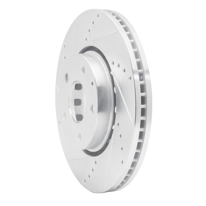 R1 16-25 Mazda CX-5 Front Left Drilled & Slotted Silver Brake Rotor-Brake Rotors - Slot & Drilled-Grocery Getter Performance