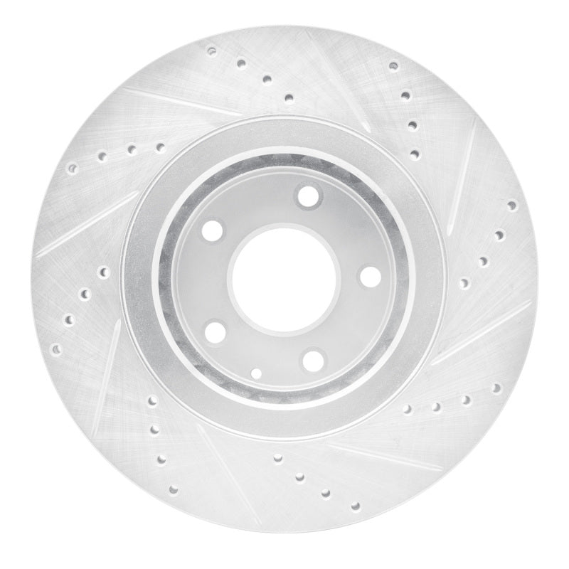 R1 16-25 Mazda CX-5 Front Left Drilled & Slotted Silver Brake Rotor-Brake Rotors - Slot & Drilled-Grocery Getter Performance