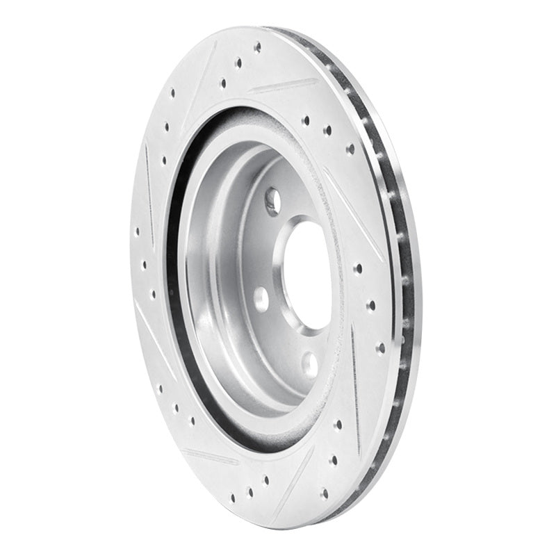 R1 16-26 BMW 228I xDrive Gran Coupe Rear Right Drilled & Slotted Silver Brake Rotor-Brake Rotors - Slot & Drilled-Grocery Getter Performance