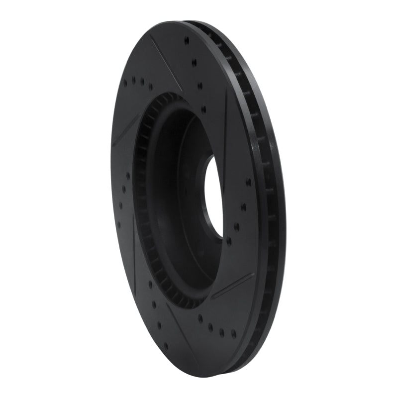 R1 17-22 Hyundai Ioniq Front Left Drilled & Slotted Black Brake Rotor-Brake Rotors - Slot & Drilled-Grocery Getter Performance