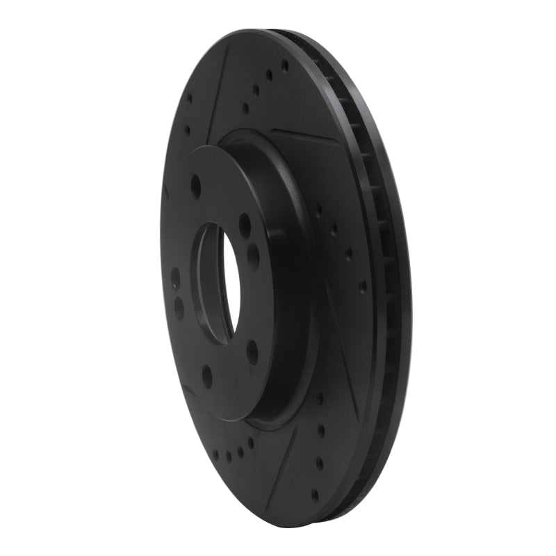 R1 17-22 Hyundai Ioniq Front Left Drilled & Slotted Black Brake Rotor-Brake Rotors - Slot & Drilled-Grocery Getter Performance