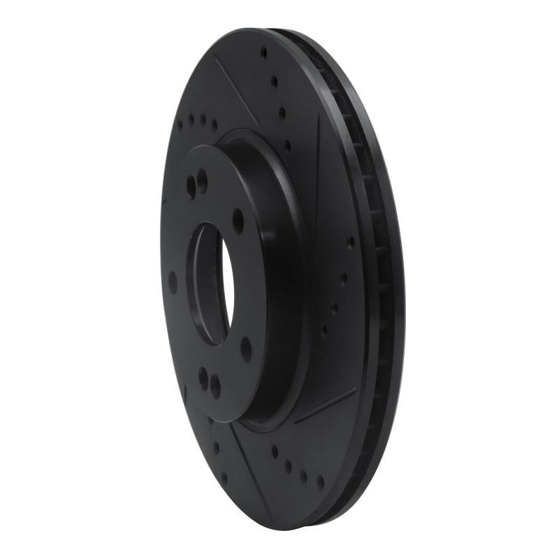 R1 17-22 Hyundai Ioniq Front Right Drilled & Slotted Black Brake Rotor-Brake Rotors - Slot & Drilled-Grocery Getter Performance