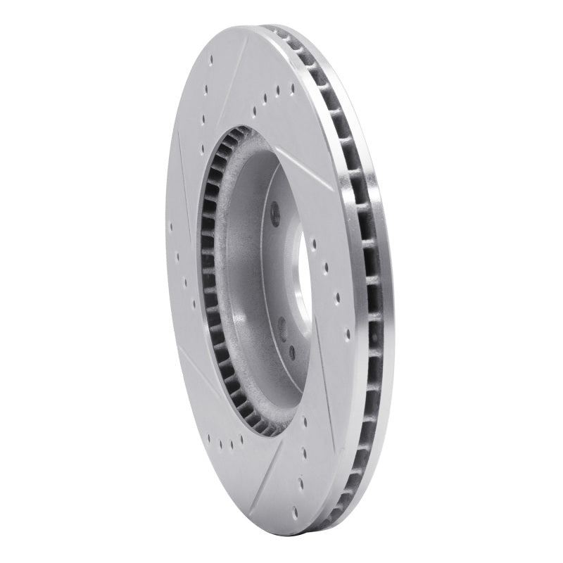 R1 17-22 Hyundai Ioniq Front Right Drilled & Slotted Silver Brake Rotor-Brake Rotors - Slot & Drilled-Grocery Getter Performance