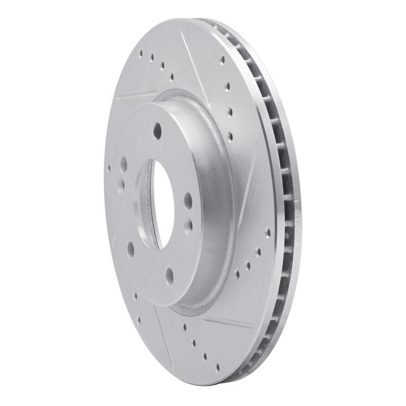 R1 17-22 Hyundai Ioniq Front Right Drilled & Slotted Silver Brake Rotor-Brake Rotors - Slot & Drilled-Grocery Getter Performance