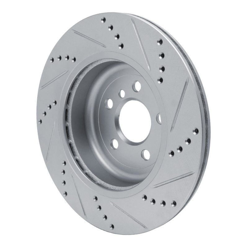 R1 17-25 BMW 230I Right Rear Drilled & Slotted Silver Brake Rotor-Brake Rotors - Slot & Drilled-Grocery Getter Performance