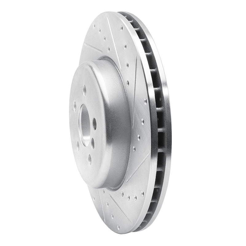 R1 17-25 BMW 430I xDrive Front Right Drilled & Slotted Silver Brake Rotor-Brake Rotors - Slot & Drilled-Grocery Getter Performance