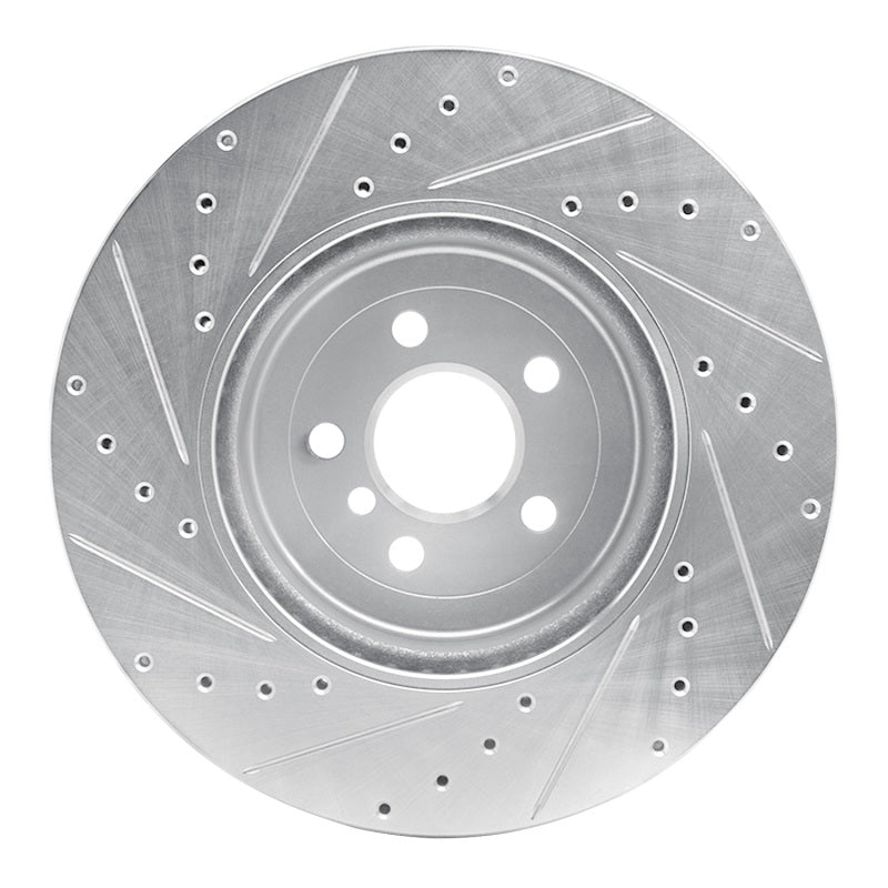 R1 17-25 BMW 430I xDrive Front Right Drilled & Slotted Silver Brake Rotor-Brake Rotors - Slot & Drilled-Grocery Getter Performance