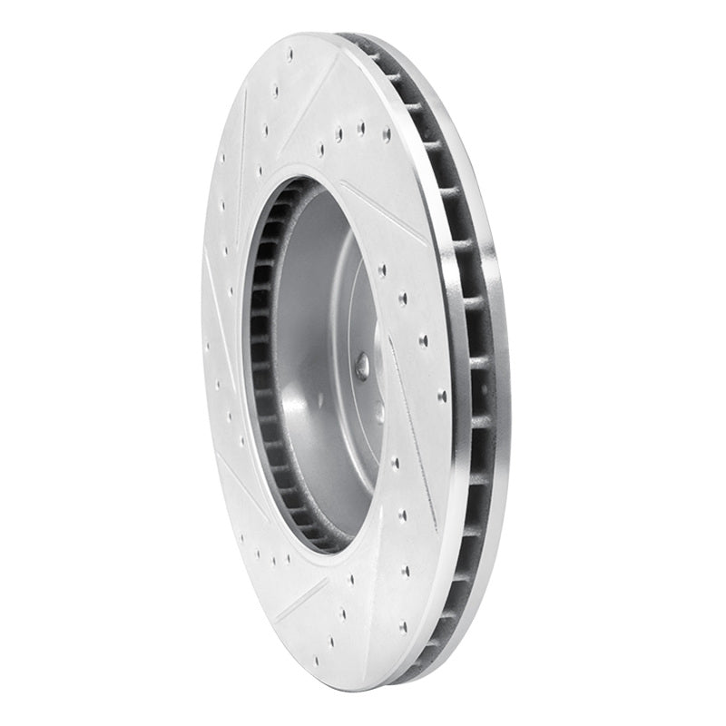 R1 17-25 BMW 430I xDrive Front Right Drilled & Slotted Silver Brake Rotor-Brake Rotors - Slot & Drilled-Grocery Getter Performance