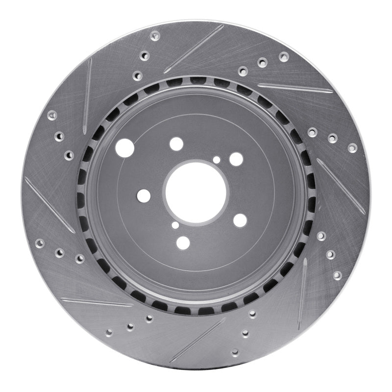 R1 17-25 Subaru BRZ Rear Right Drilled & Slotted Silver Brake Rotor-Brake Rotors - Slot & Drilled-Grocery Getter Performance