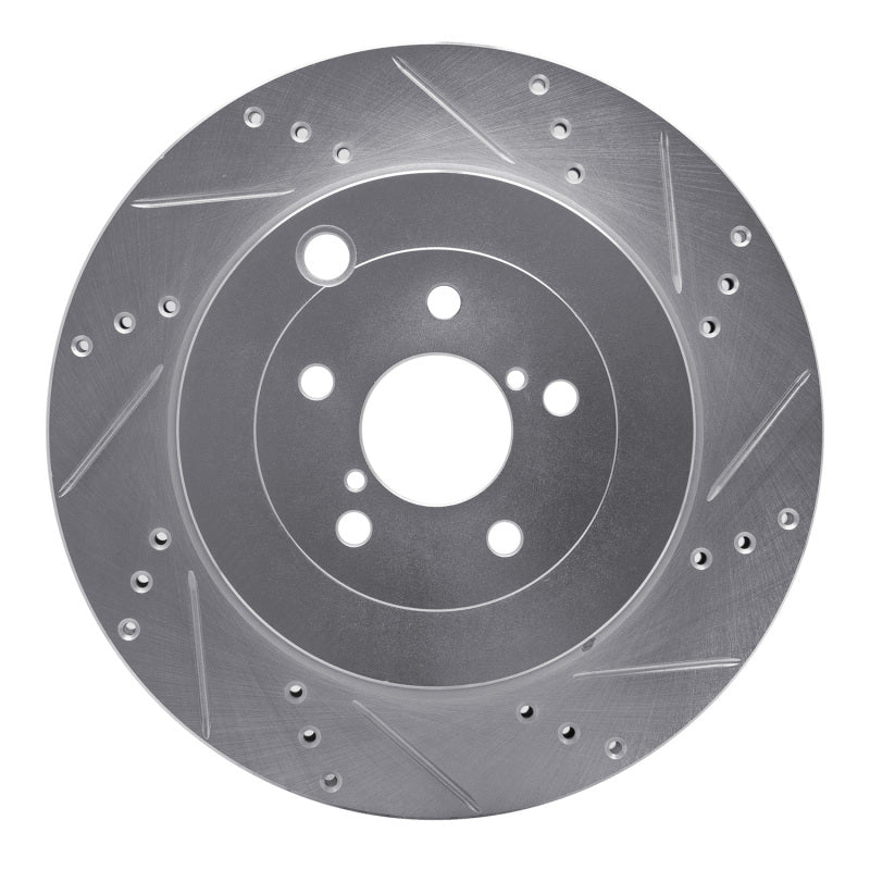 R1 17-25 Subaru BRZ Rear Right Drilled & Slotted Silver Brake Rotor-Brake Rotors - Slot & Drilled-Grocery Getter Performance