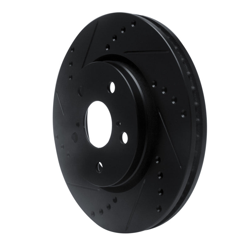 R1 18-22 Toyota C-HR Front Left Drilled & Slotted Black Brake Rotor-Brake Rotors - Slot & Drilled-Grocery Getter Performance