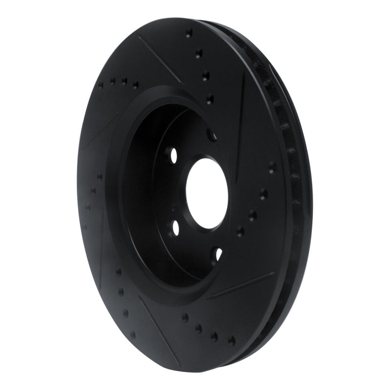 R1 18-22 Toyota C-HR Front Left Drilled & Slotted Black Brake Rotor-Brake Rotors - Slot & Drilled-Grocery Getter Performance