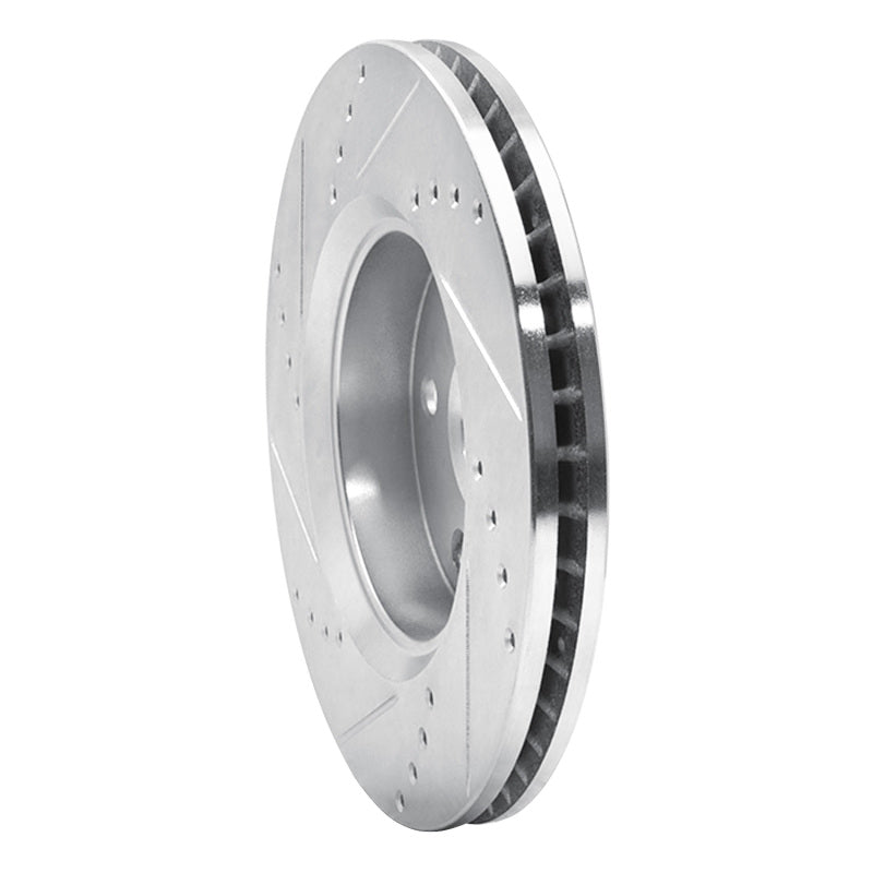 R1 18-22 Toyota C-HR Front Right Drilled & Slotted Silver Brake Rotor-Brake Rotors - Slot & Drilled-Grocery Getter Performance