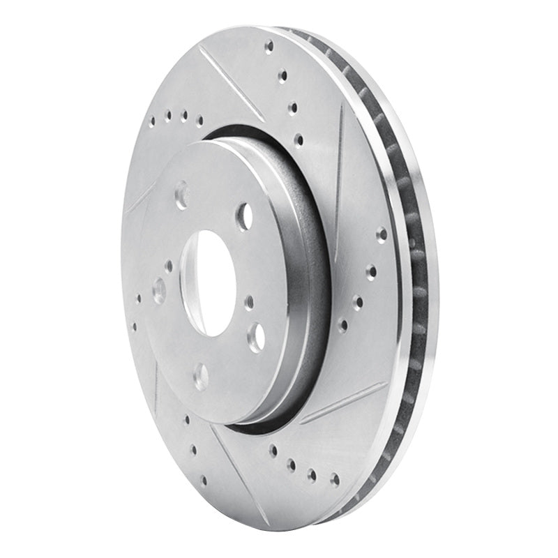 R1 18-22 Toyota C-HR Front Right Drilled & Slotted Silver Brake Rotor-Brake Rotors - Slot & Drilled-Grocery Getter Performance