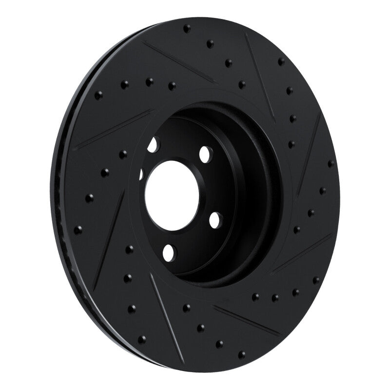 R1 18-25 BMW 330I Front Right Drilled & Slotted Black Brake Rotor-Brake Rotors - Slot & Drilled-Grocery Getter Performance