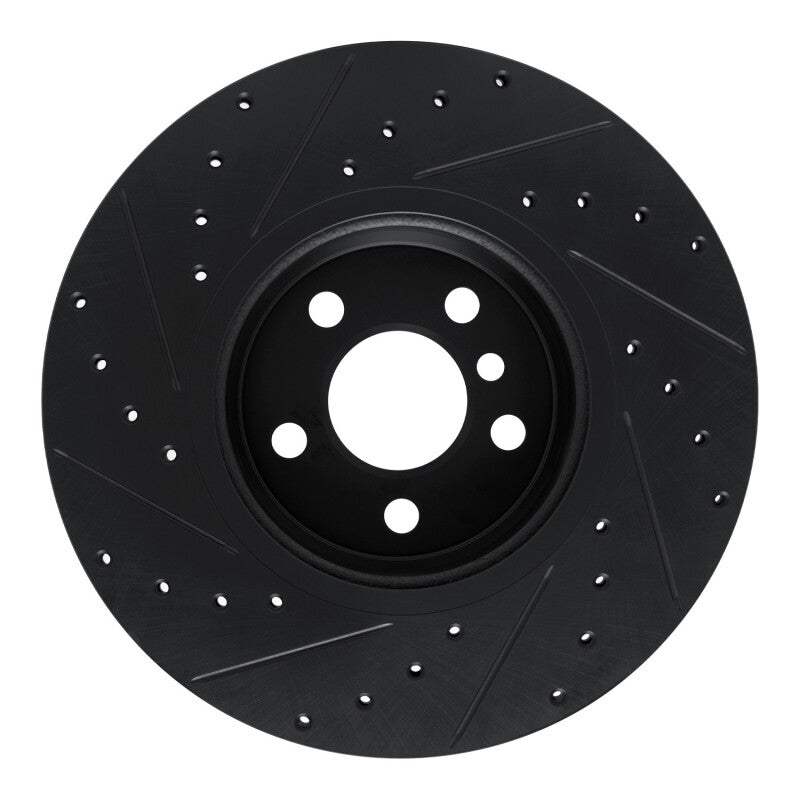 R1 18-25 BMW 330I Front Right Drilled & Slotted Black Brake Rotor-Brake Rotors - Slot & Drilled-Grocery Getter Performance