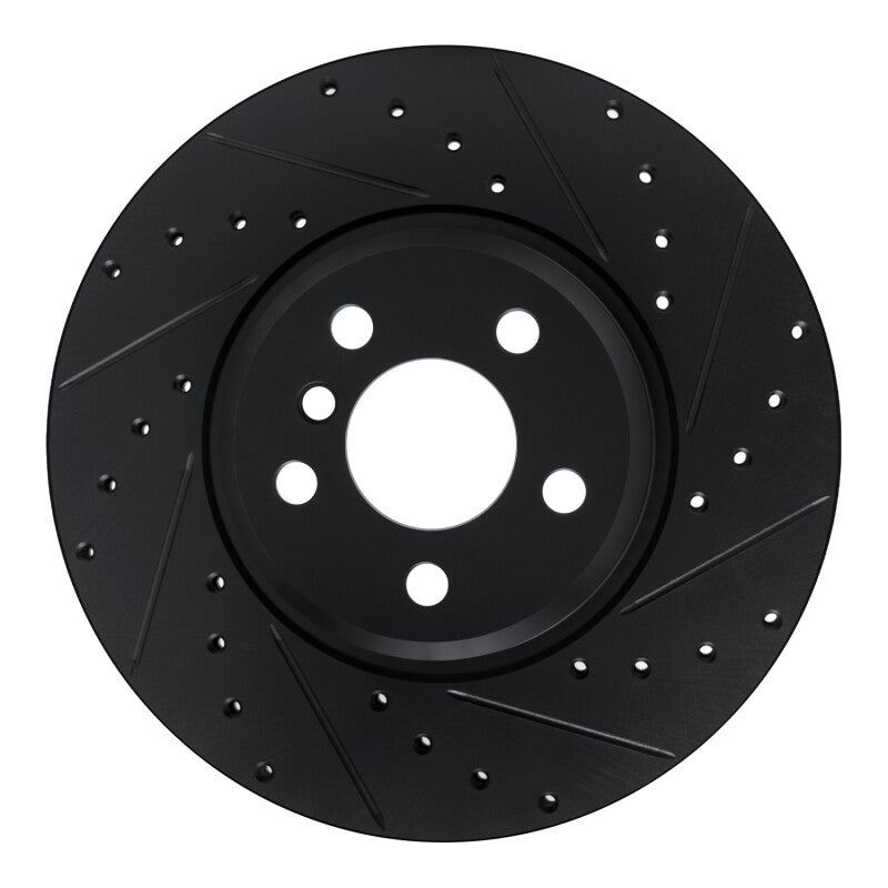 R1 18-25 BMW 330I Front Right Drilled & Slotted Black Brake Rotor-Brake Rotors - Slot & Drilled-Grocery Getter Performance