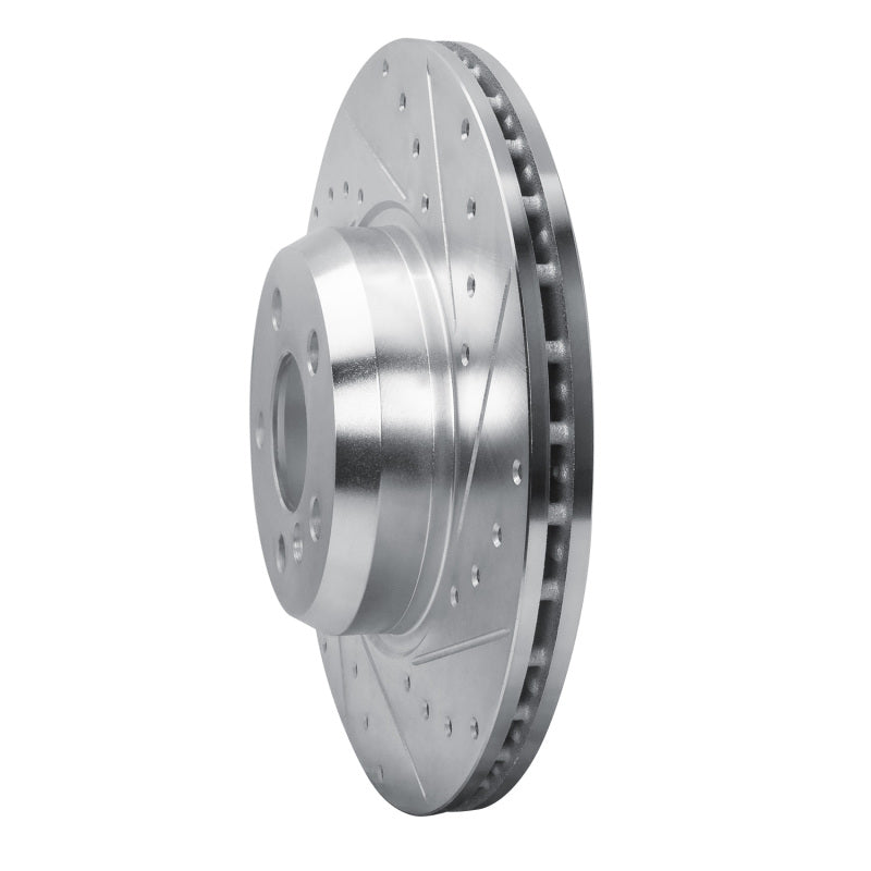 R1 18-25 BMW 430I Gran Coupe Front Right Drilled & Slotted Silver Brake Rotor-Brake Rotors - Slot & Drilled-Grocery Getter Performance