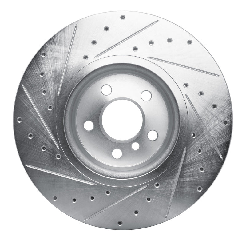R1 18-25 BMW 430I Gran Coupe Front Right Drilled & Slotted Silver Brake Rotor-Brake Rotors - Slot & Drilled-Grocery Getter Performance