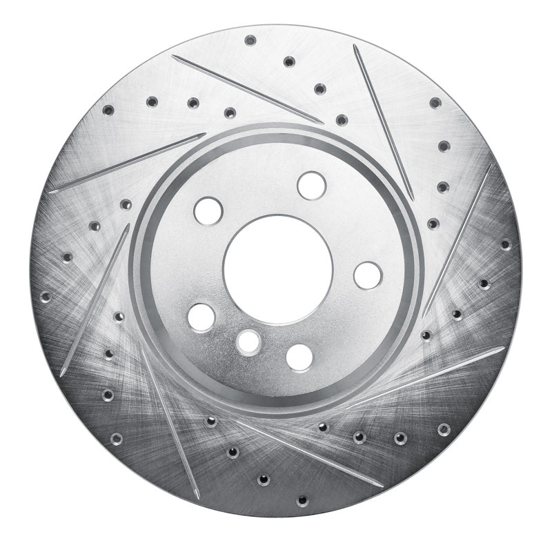 R1 18-25 BMW 430I Gran Coupe Front Right Drilled & Slotted Silver Brake Rotor-Brake Rotors - Slot & Drilled-Grocery Getter Performance