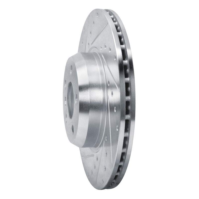 R1 18-25 BMW Z4 Front Left Drilled & Slotted Silver Brake Rotor-Brake Rotors - Slot & Drilled-Grocery Getter Performance