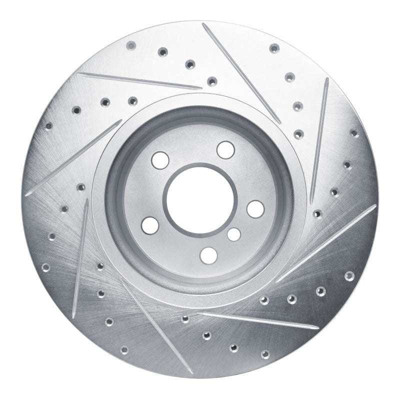 R1 18-25 BMW Z4 Front Left Drilled & Slotted Silver Brake Rotor-Brake Rotors - Slot & Drilled-Grocery Getter Performance