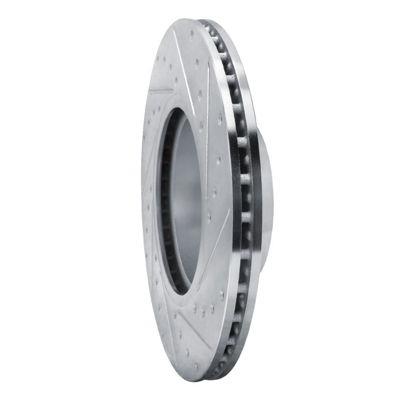 R1 18-25 BMW Z4 Front Left Drilled & Slotted Silver Brake Rotor-Brake Rotors - Slot & Drilled-Grocery Getter Performance