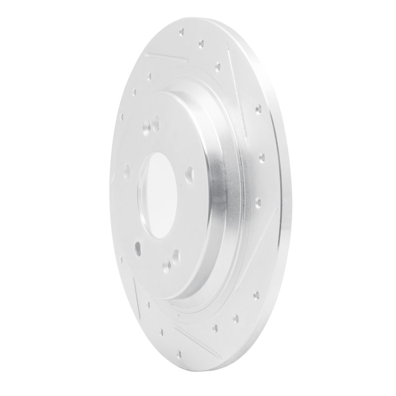 R1 18-25 Hyundai Kona Rear Right Drilled & Slotted Silver Brake Rotor-Brake Rotors - Slot & Drilled-Grocery Getter Performance