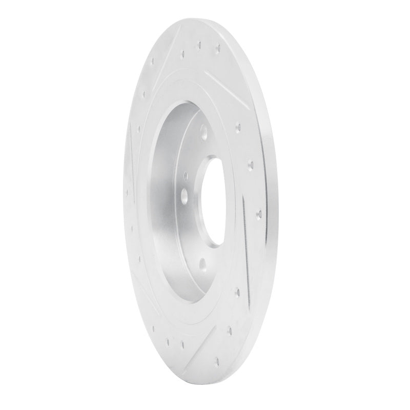 R1 18-25 Hyundai Kona Rear Right Drilled & Slotted Silver Brake Rotor-Brake Rotors - Slot & Drilled-Grocery Getter Performance