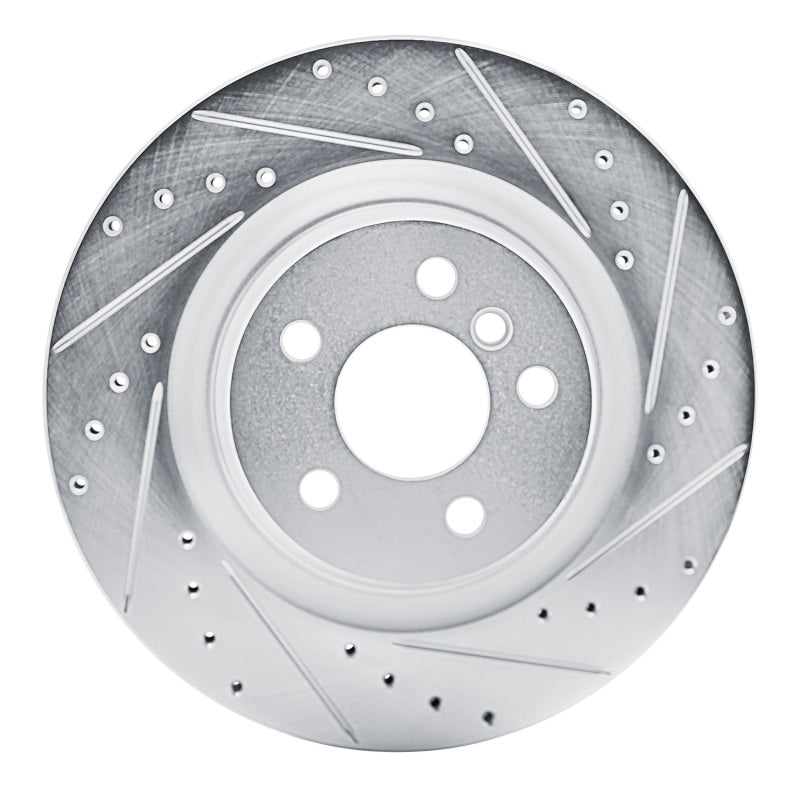 R1 19-24 BMW X2 Rear Right Drilled & Slotted Silver Brake Rotor-Brake Rotors - Slot & Drilled-Grocery Getter Performance