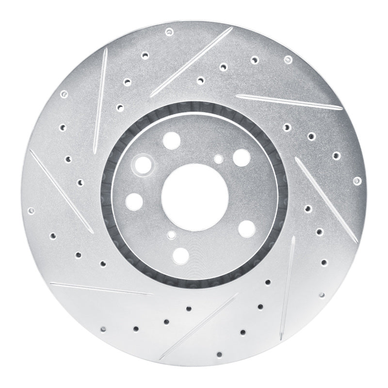 R1 19-25 BMW M235I xDrive Gran Coupe Left Front Drilled & Slotted Silver Brake Rotor-Brake Rotors - Slot & Drilled-Grocery Getter Performance