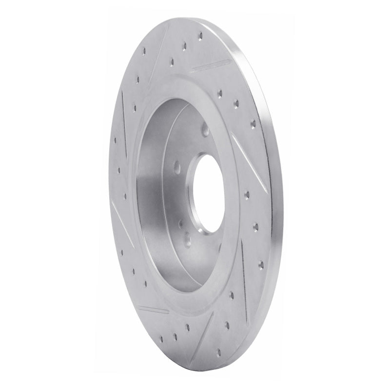 R1 19-25 Hyundai SANTA FE Rear Right Drilled & Slotted Silver Brake Rotor-Brake Rotors - Slot & Drilled-Grocery Getter Performance