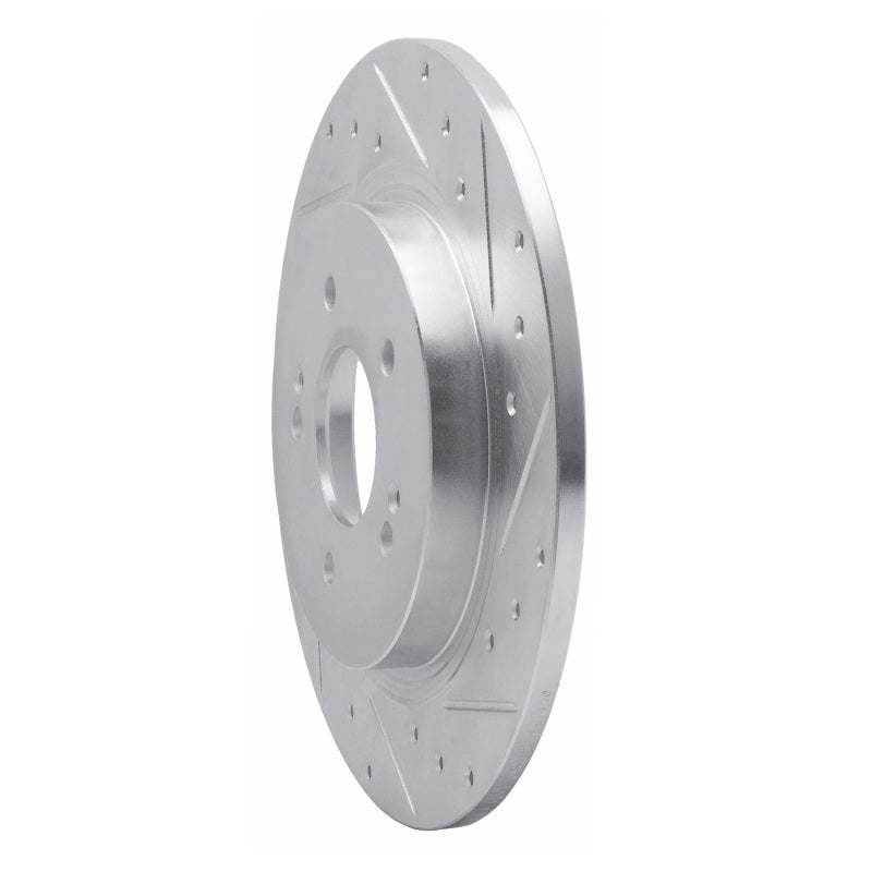 R1 19-25 Hyundai SANTA FE Rear Right Drilled & Slotted Silver Brake Rotor-Brake Rotors - Slot & Drilled-Grocery Getter Performance