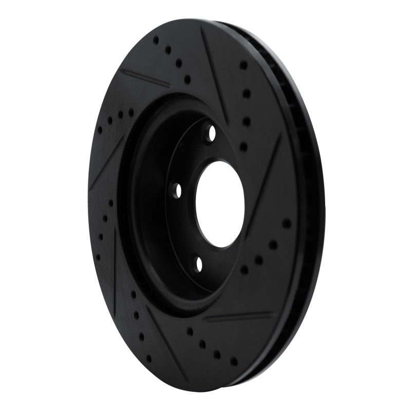 R1 19-25 Mazda 3 Front Left Drilled & Slotted Black Brake Rotor-Brake Rotors - Slot & Drilled-Grocery Getter Performance