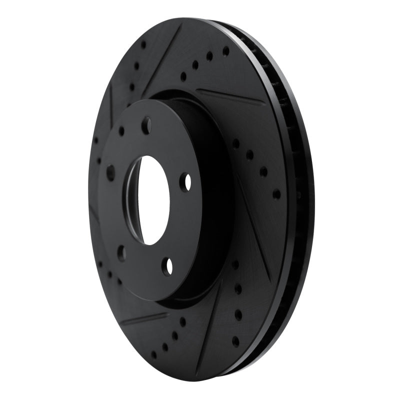 R1 19-25 Mazda 3 Front Left Drilled & Slotted Black Brake Rotor-Brake Rotors - Slot & Drilled-Grocery Getter Performance