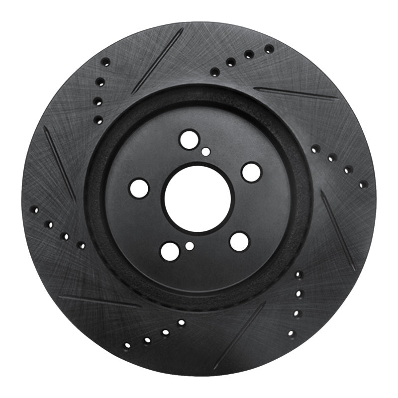R1 19-25 Toyota Corolla (Mexico) Front Right Drilled & Slotted Black Brake Rotor-Brake Rotors - Slot & Drilled-Grocery Getter Performance