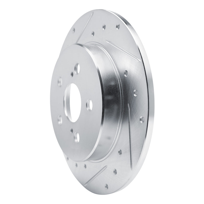 R1 19-25 Toyota Corolla (US/Canada) Rear Left Drilled & Slotted Silver Brake Rotor-Brake Rotors - Slot & Drilled-Grocery Getter Performance