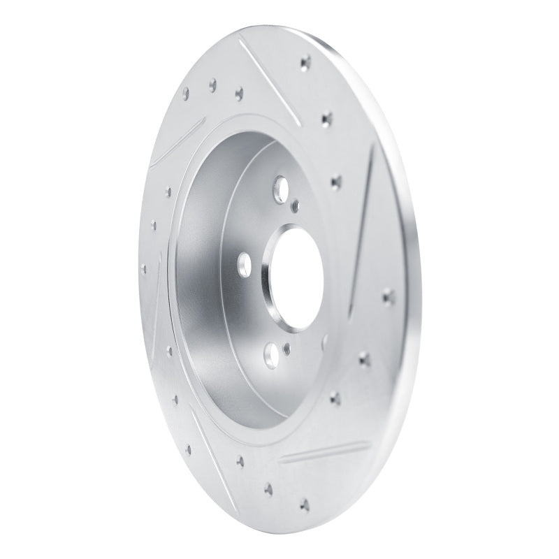 R1 19-25 Toyota Corolla (US/Canada) Rear Left Drilled & Slotted Silver Brake Rotor-Brake Rotors - Slot & Drilled-Grocery Getter Performance