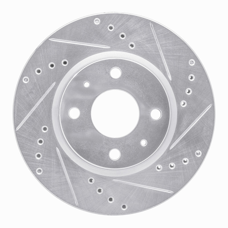 R1 1972-1982 Toyota CORONA Front Right Drilled & Slotted Silver Brake Rotor-Brake Rotors - Slot & Drilled-Grocery Getter Performance