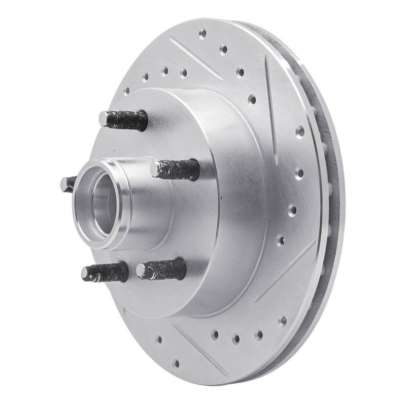 R1 1983-1997 Ford AEROSTAR Front Right Drilled & Slotted Silver Brake Rotor-Brake Rotors - Slot & Drilled-Grocery Getter Performance