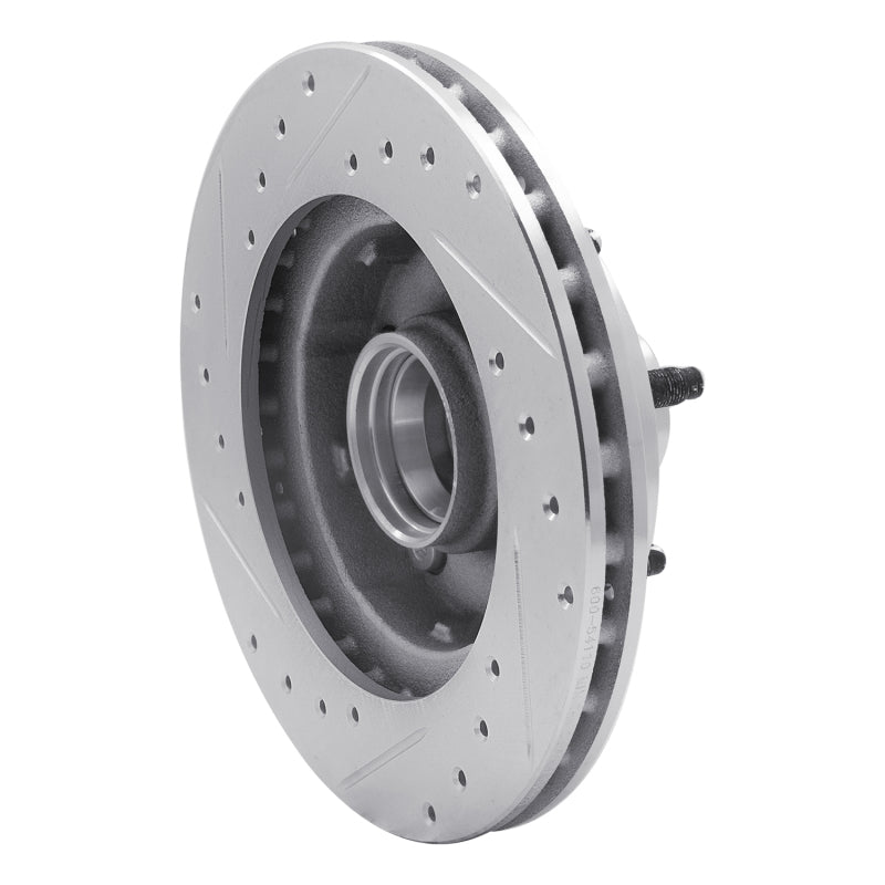 R1 1983-1997 Ford AEROSTAR Front Right Drilled & Slotted Silver Brake Rotor-Brake Rotors - Slot & Drilled-Grocery Getter Performance