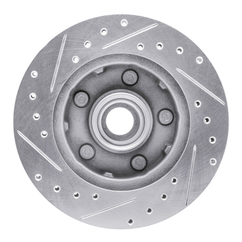 R1 1983-1997 Ford AEROSTAR Front Right Drilled & Slotted Silver Brake Rotor-Brake Rotors - Slot & Drilled-Grocery Getter Performance