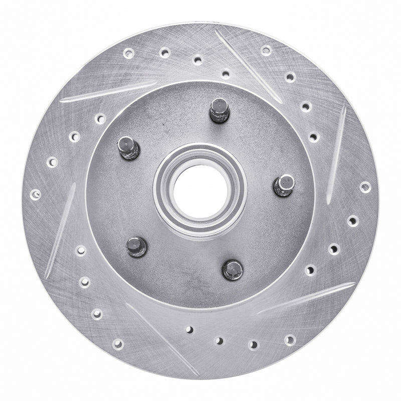R1 1983-1997 Ford AEROSTAR Front Right Drilled & Slotted Silver Brake Rotor-Brake Rotors - Slot & Drilled-Grocery Getter Performance